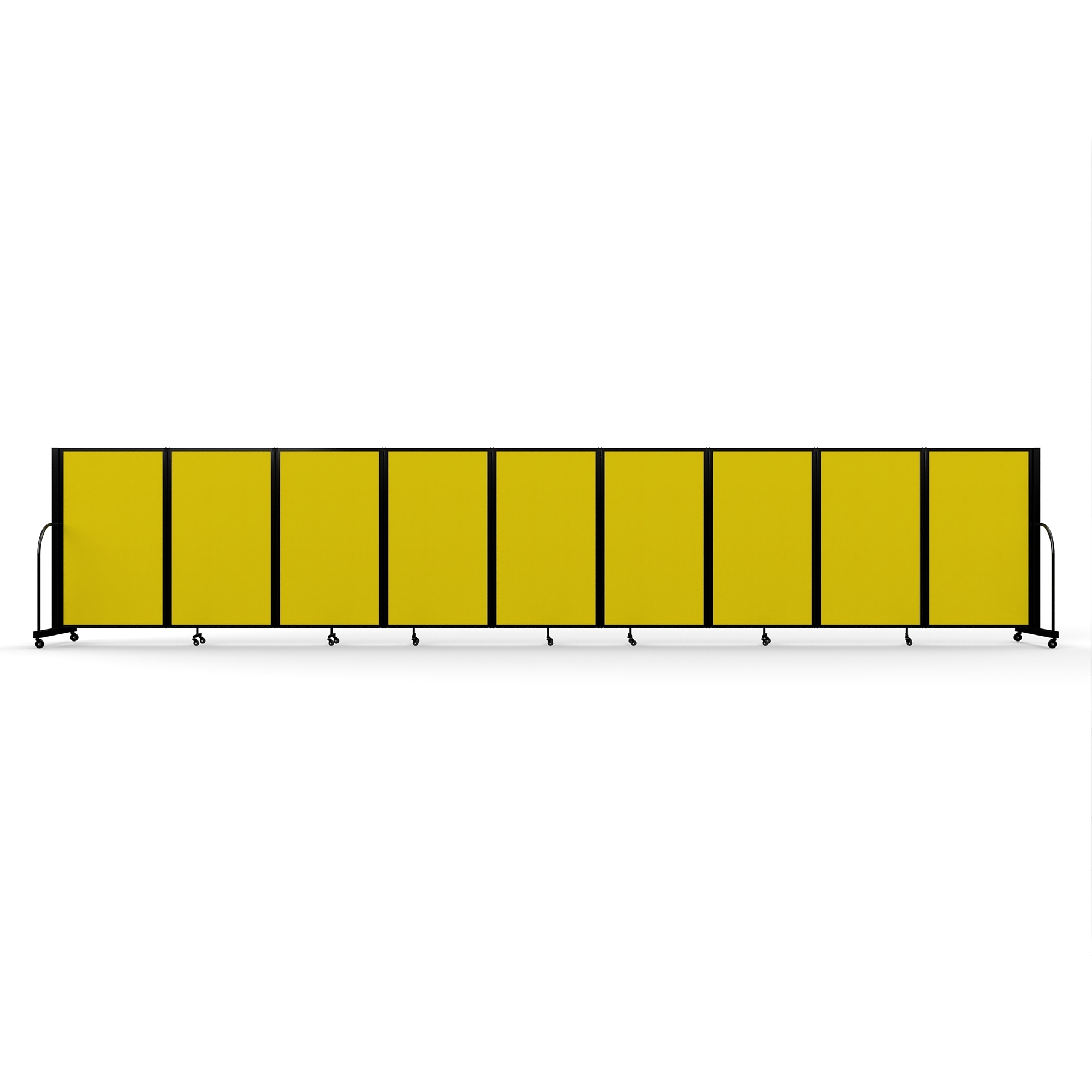 Screenflex Full Motion Divider — 5ft. x 25ft. 1in., Black Frame, Primary Yellow, Model# FSH-509-B-DY